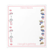 Golf en Tuinieren Gepersonaliseerd Notitieblok (Voorkant)