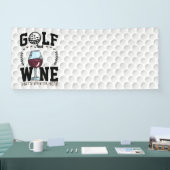Golf en wijn daarom ben ik hier voor golfer spandoek (Beurs)