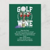 Golf en wijn, daarom ben ik hier voor Kerstmis Briefkaart (Voorkant)