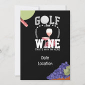 Golf en wijn pairing party voor golfer kaart (Voorkant)