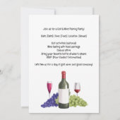 Golf en wijn pairing party voor golfer kaart (Achterkant)