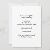 Golf en wijn parkeerplaats feest voor golfer kaart (Achterkant)