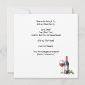 Golf en wijn parkeerplaats feest voor golfer save the date (Achterkant)