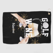 Golf en wijn voor golfer golfhanddoek (Horizontaal)