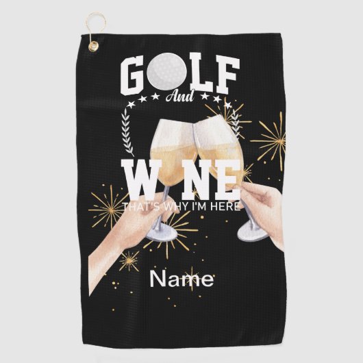 Golf en wijn voor golfer golfhanddoek (Voorkant)