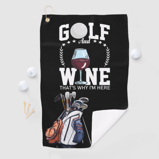Golf en wijn voor golfer golfhanddoek (Insitu)