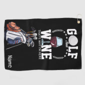 Golf en wijn voor golfer golfhanddoek (Horizontaal)