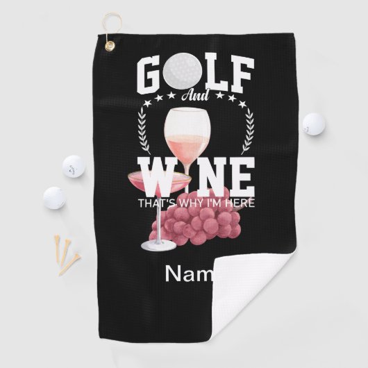 Golf en wijn voor golfer golfhanddoek
