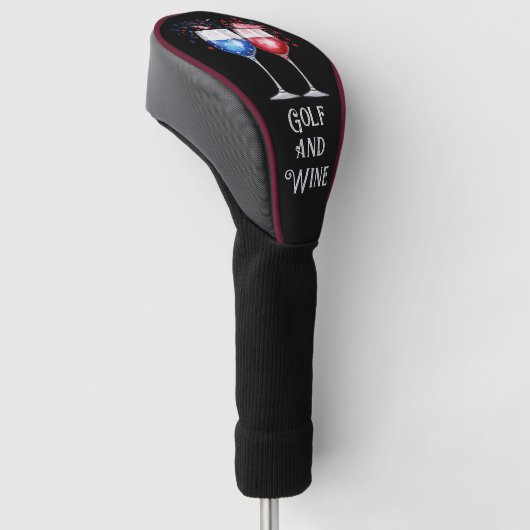 Golf en wijn voor golfer golfkappen golfheadcover (Schuin)