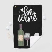 Golf en wijn voor golfer grappige gezegde citaten golfhanddoek (Insitu)