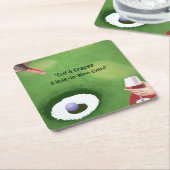 Golf en wijn voor golfer kartonnen onderzetters (Schuin)