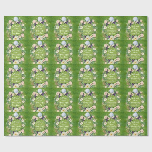 Golf en wijn voor golfers op de golfbaan cadeaupapier (Vlak)