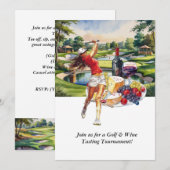 Golf- en wijnproeverijtoernooi uitnodiging (Voorkant / Achterkant)