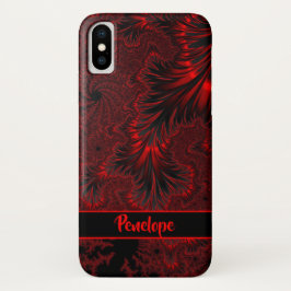 Golf en zwarte Damask Gothic Style Fractal en Name Case-Mate iPhone Case