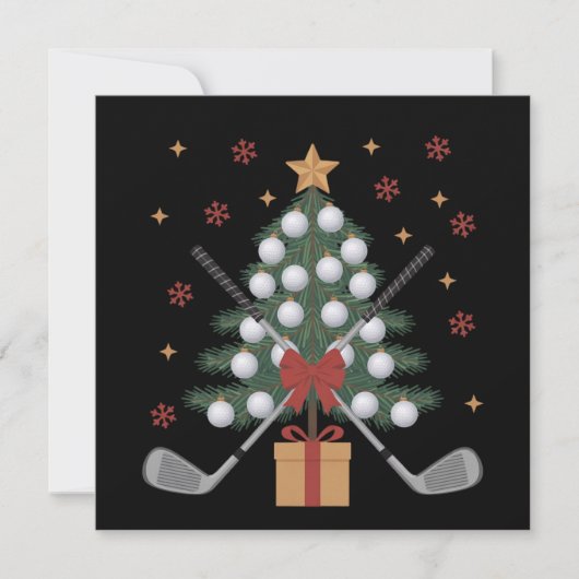 Golf Equipment Christmas Tree Christmas Golf Feestdagenkaart (Voorkant)