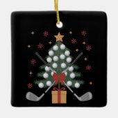 Golf Equipment Christmas Tree Christmas Golf Keramisch Ornament (Voorkant)