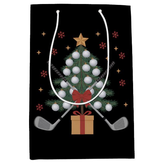 Golf Equipment Christmas Tree Christmas Golf Medium Cadeauzakje (Voorkant)