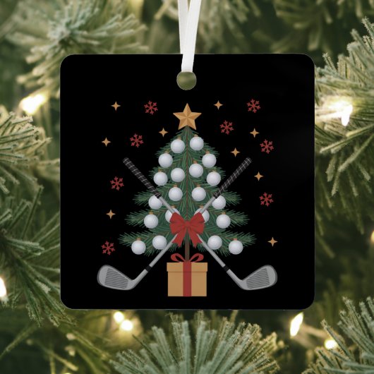 Golf Equipment Christmas Tree Christmas Golf Metalen Ornament (Insitu)