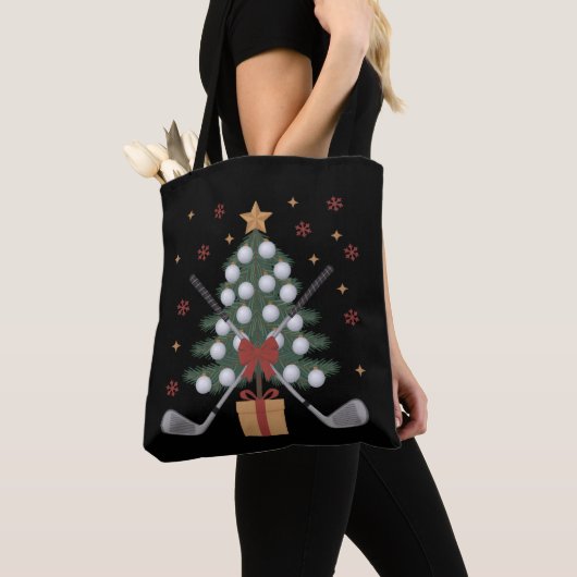 Golf Equipment Christmas Tree Christmas Golf Tote Bag (Dichtbij)