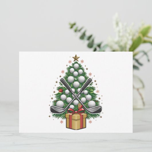Golf Equipment Kerstmis Golf Feestdagenkaart (Staand voorkant)