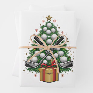 Golf Equipment Kerstmis Golf Inpakpapier Vel
