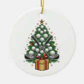 Golf Equipment Kerstmis Golf Keramisch Ornament (Voorkant)