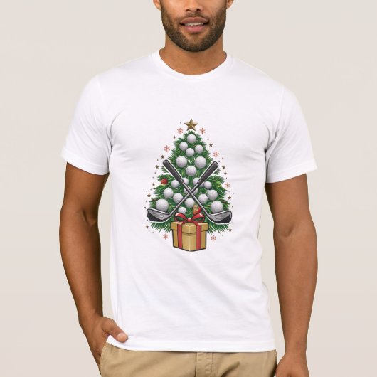 Golf Equipment Kerstmis Golf T-shirt (Voorkant)