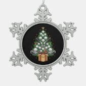 Golf Equipment Kerstmis Golf Tin Sneeuwvlok Ornament (Voorkant)