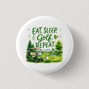 Golf eten slaap golf herhaal ronde button 3,2 cm