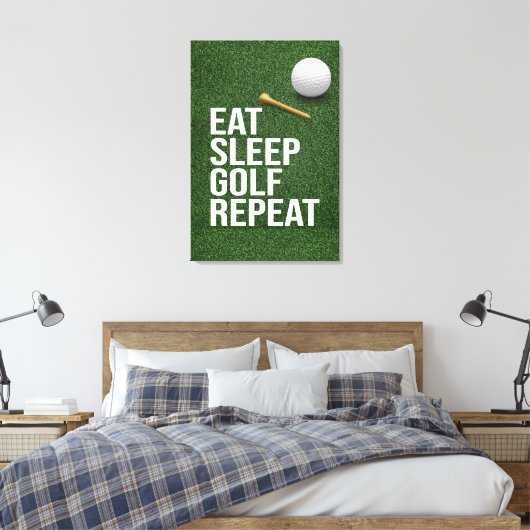 Golf eten slaap herhalen canvas afdruk (Insitu (Slaapkamer))