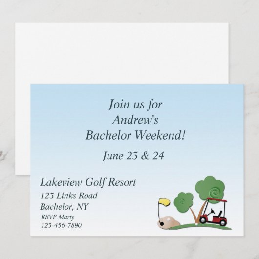 Golf Evenement Kaart (Voorkant / Achterkant)