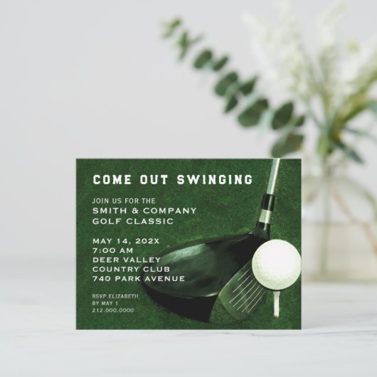 Golf Event Invitation Briefkaart (Staand voorkant)