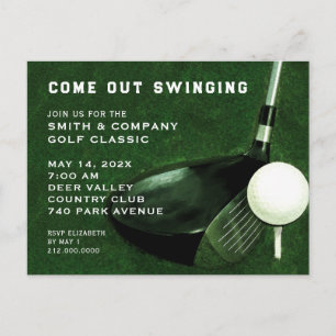 Golf Event Invitation Briefkaart