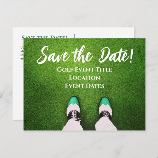 Golf Event "Save the Date" Uitnodiging Briefkaart (Voorkant / Achterkant)