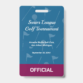 Golf Event Security Badge – Security & Access Pass