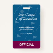 Golf Event Security Badge – Security & Access Pass (Voorkant)
