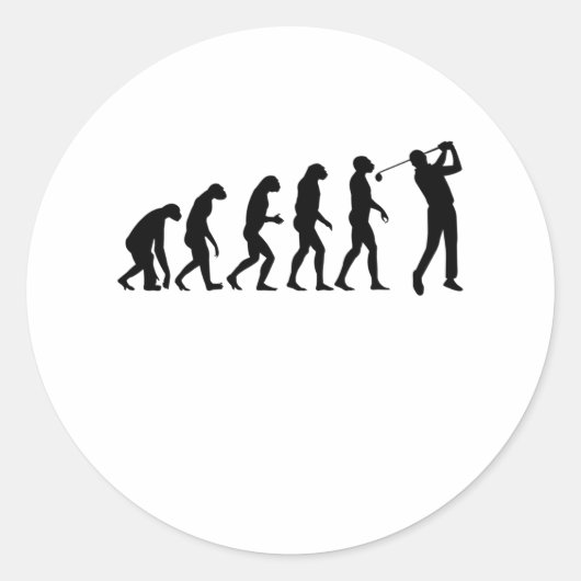 GOLF EVOLUTION Golfing Clothes Women Mannen Kinder Ronde Sticker (Voorkant)