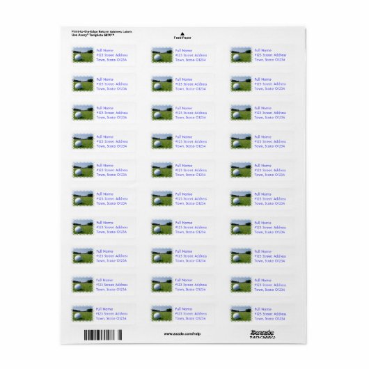 Golf Fairway Mailing Label (Full Sheet)