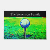 Golf familienaam sport golfer kleurrijk deurmat (Voorkant)