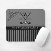 Golf Family Monogram Charcoal Gift for Dad Muismat (Met muis)