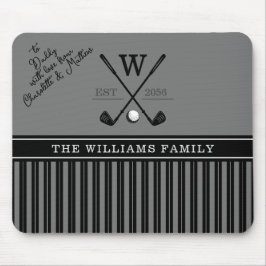 Golf Family Monogram Charcoal Gift for Dad Muismat