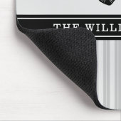 Golf Family Monogram Gray Black White Muismat (Hoek)