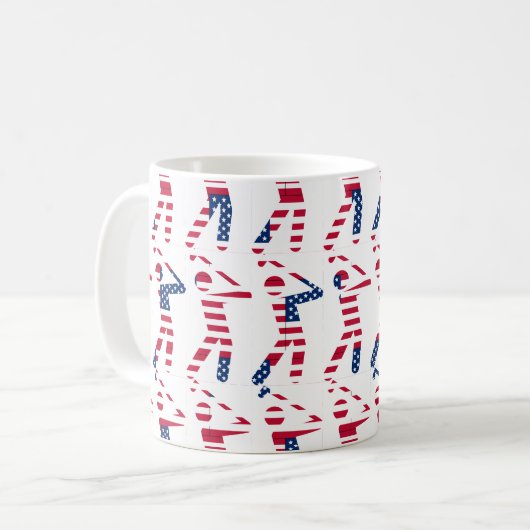 GOLF FAN Best Dad ever Personated USA Flag Koffiemok (Voorkant links)
