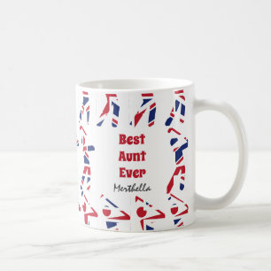 GOLF FAN Best tante Ever Personated Union Jack Koffiemok