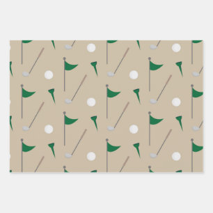 Golf Fan Gift, Golfgiet, Sportlintpatroon Inpakpapier Vel