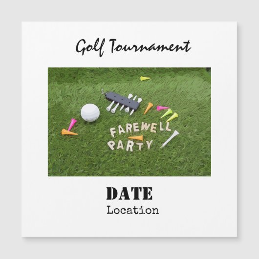 Golf Farewell party golf en t-shirt op groen (Voorkant)