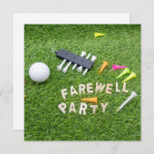 Golf Farewell Party met golfbal op groen gras (Voorkant / Achterkant)