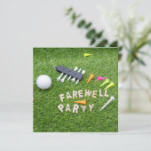 Golf Farewell Party met golfbal op groen gras (Staand voorkant)