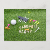 Golf Farewell Party met golfbal op groen gras Briefkaart (Voorkant)