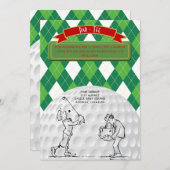 Golf FAREWELL Party nodigt  Retro uit Kaart (Voorkant / Achterkant)